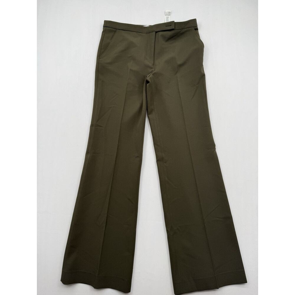 Olive Wide-Leg Dress Pants